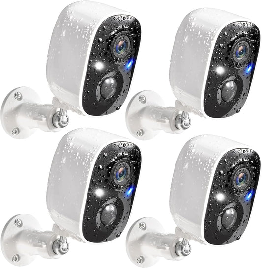 Security Camera I 2K Wireless Outdoor 4 Pack with Night Vision
