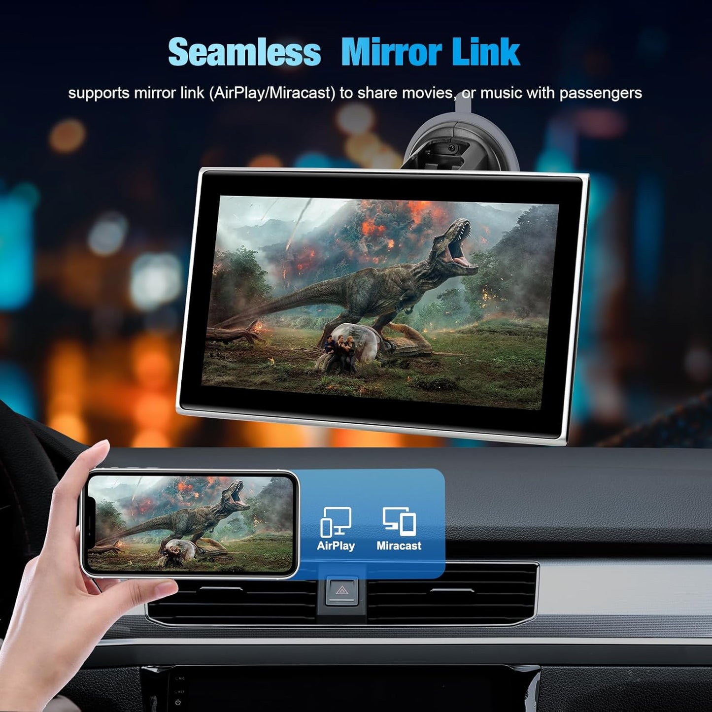 Wireless Carplay Screen 7 Inch Portable Display encalife