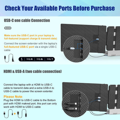 14-Inch FHD Laptop Screen Extender Portable Monitor encalife