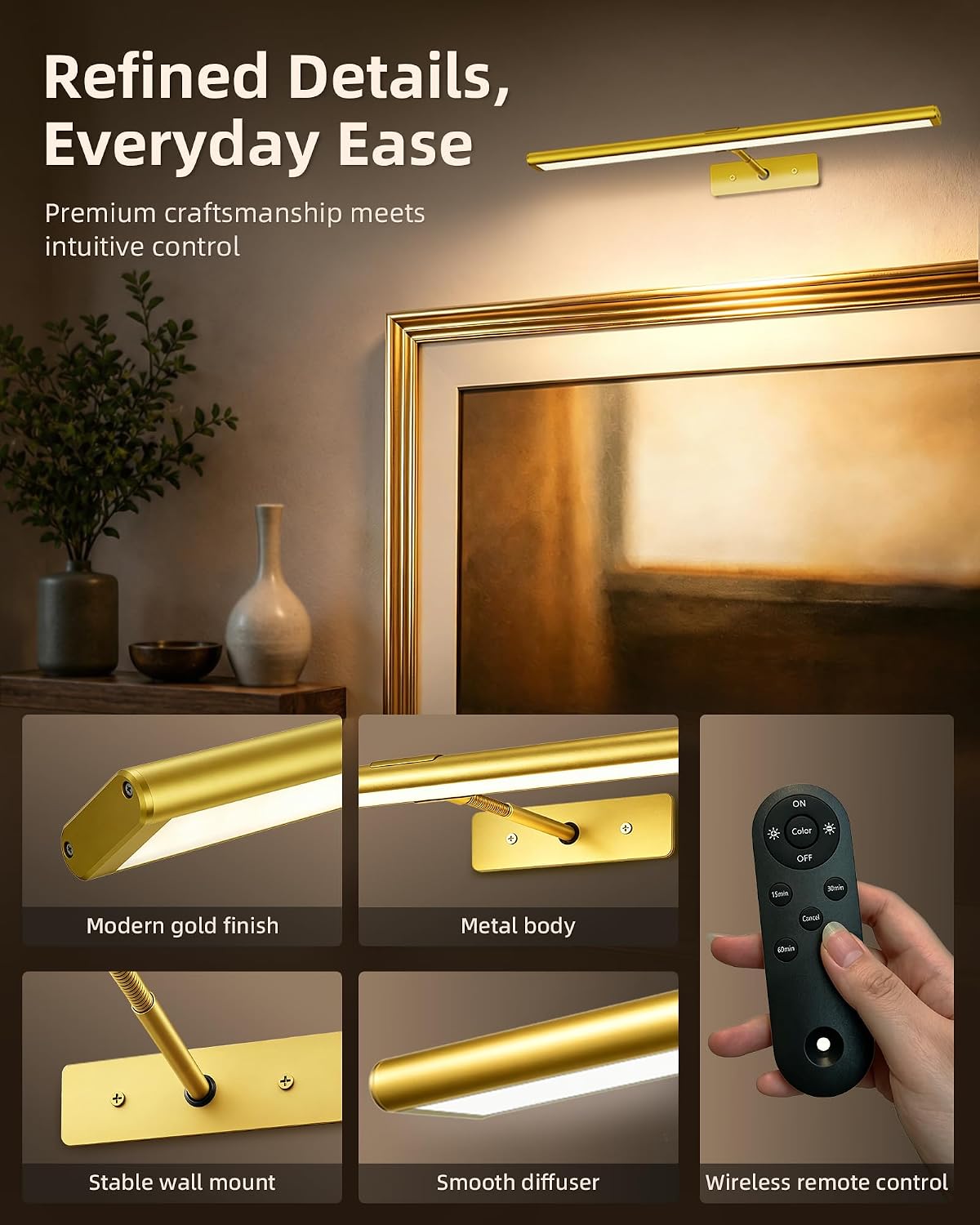 16-Inch Rechargeable Wireless LED Picture Light encalife