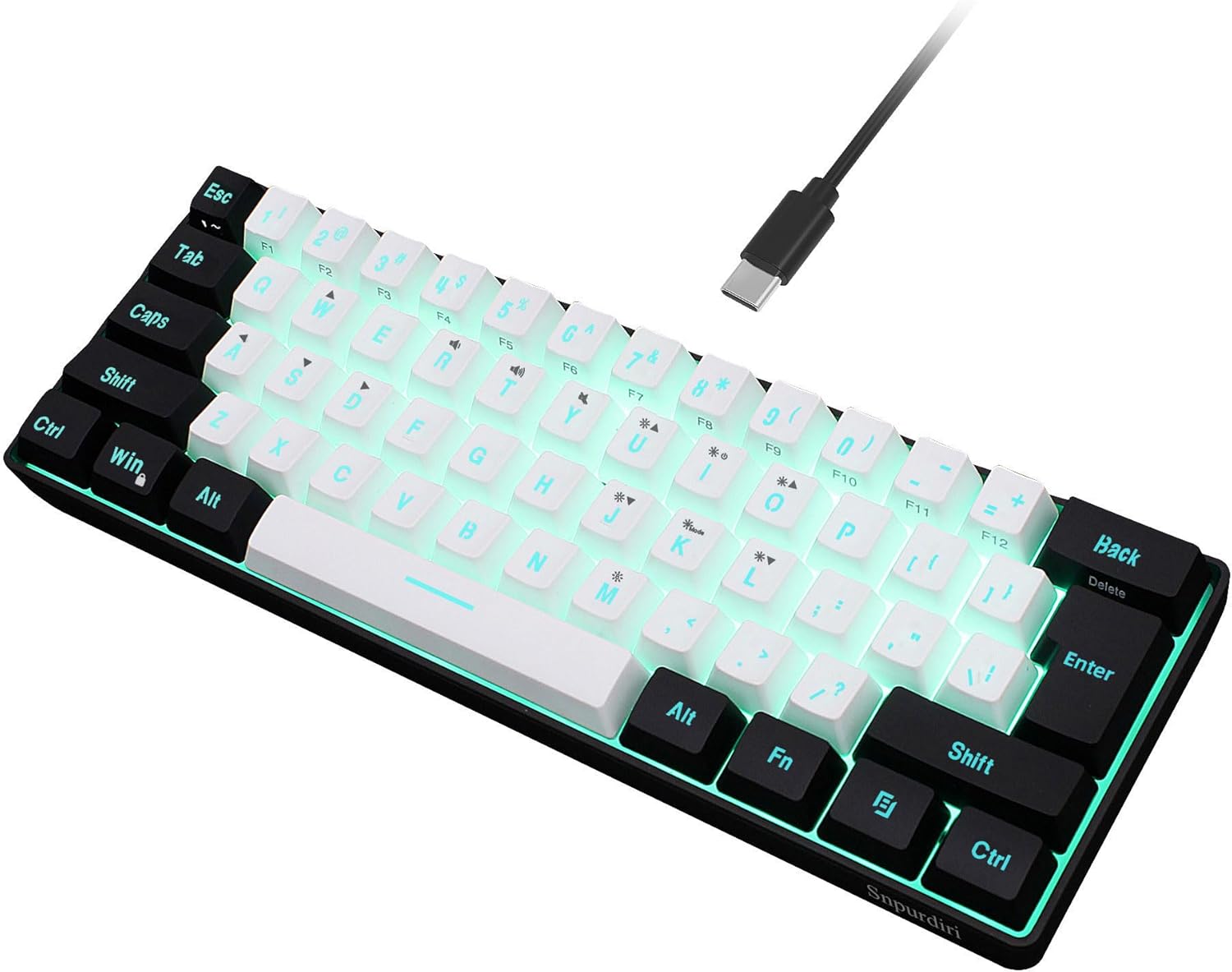 Gaming Keyboard 60% RGB Compact Wired for PC & Mac encalife