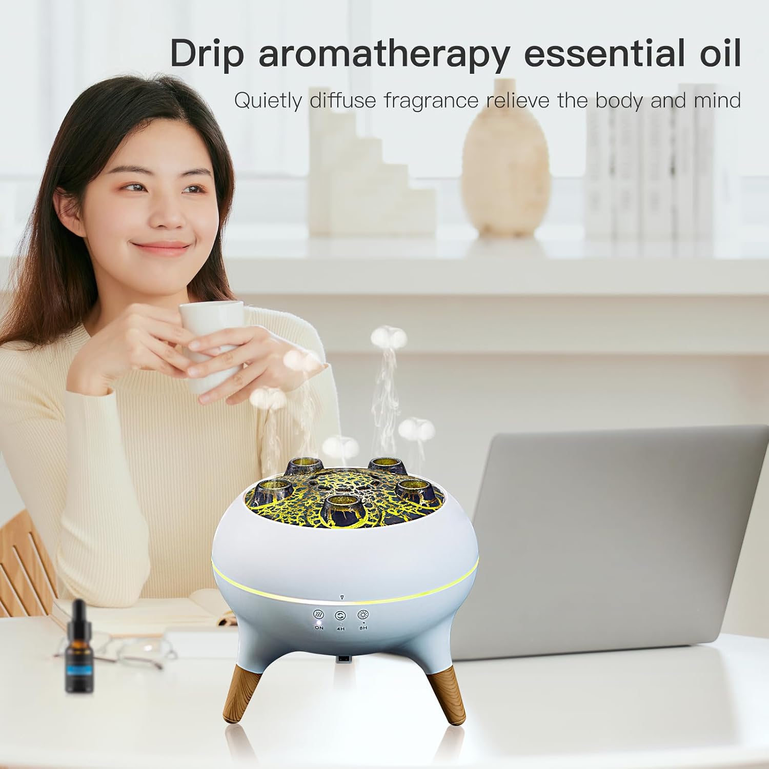 Jellyfish Humidifier Diffuser With Mist Light Remote encalife