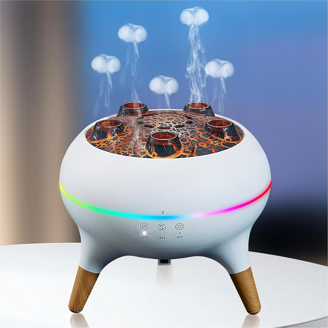 Jellyfish humidifier diffuser with colorful LED lights