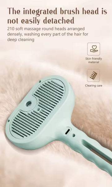 Pet Steam Grooming Brush – Soft Round-Tip Dog & Cat Comb with Spray, Massage & Hair Removal encalife