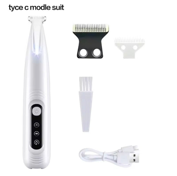 New Dog Paw Trimmer with LED Light Fully Waterproof Pet Hair Trimmer with LED Display Dog Clippers for Grooming 18mm Widen Blade encalife