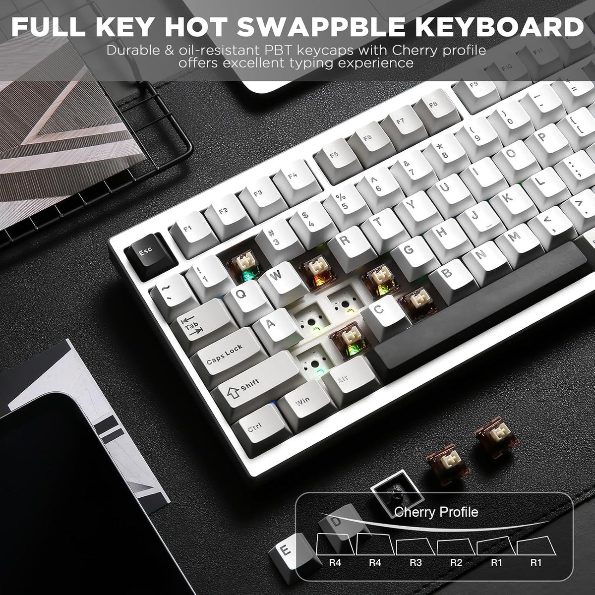 Gaming Mechanical Keyboard Wireless RGB LCD Hot encalife