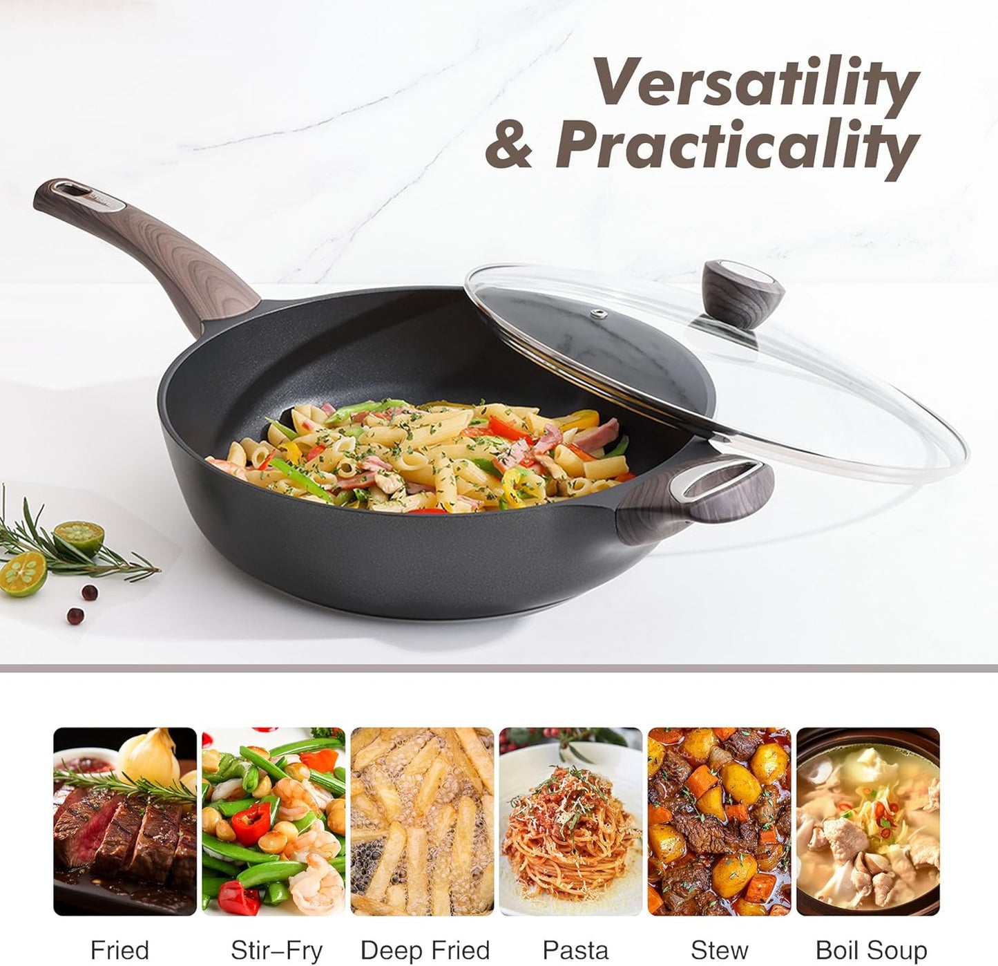 Nonstick Frying Pan I SENSARTE 12 Inch encalife