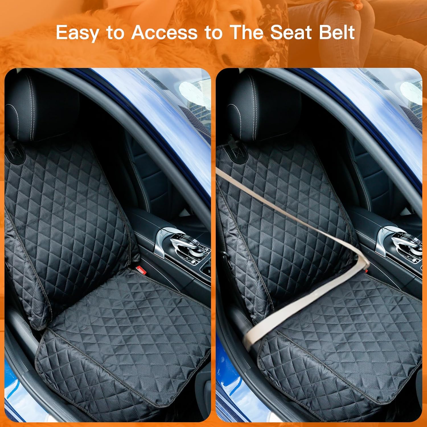Waterproof Dog Car Seat Cover Front 2 Pack Black encalife