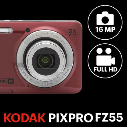 Kodak PIXPRO FZ55 Red Digital Camera encalife