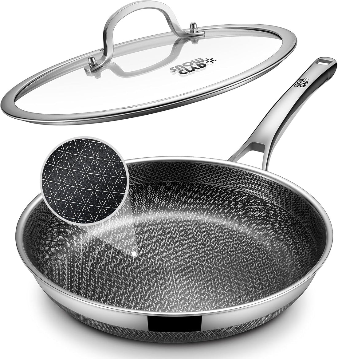 Non-Stick 12-Inch Hybrid Frying Pan With Lid