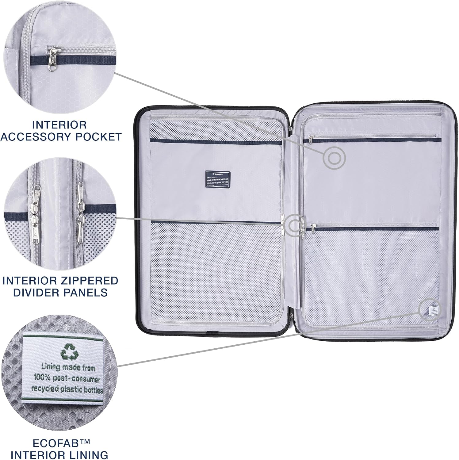 Lightweight Expandable Hardside Checked Luggage Spinner Wheels encalife