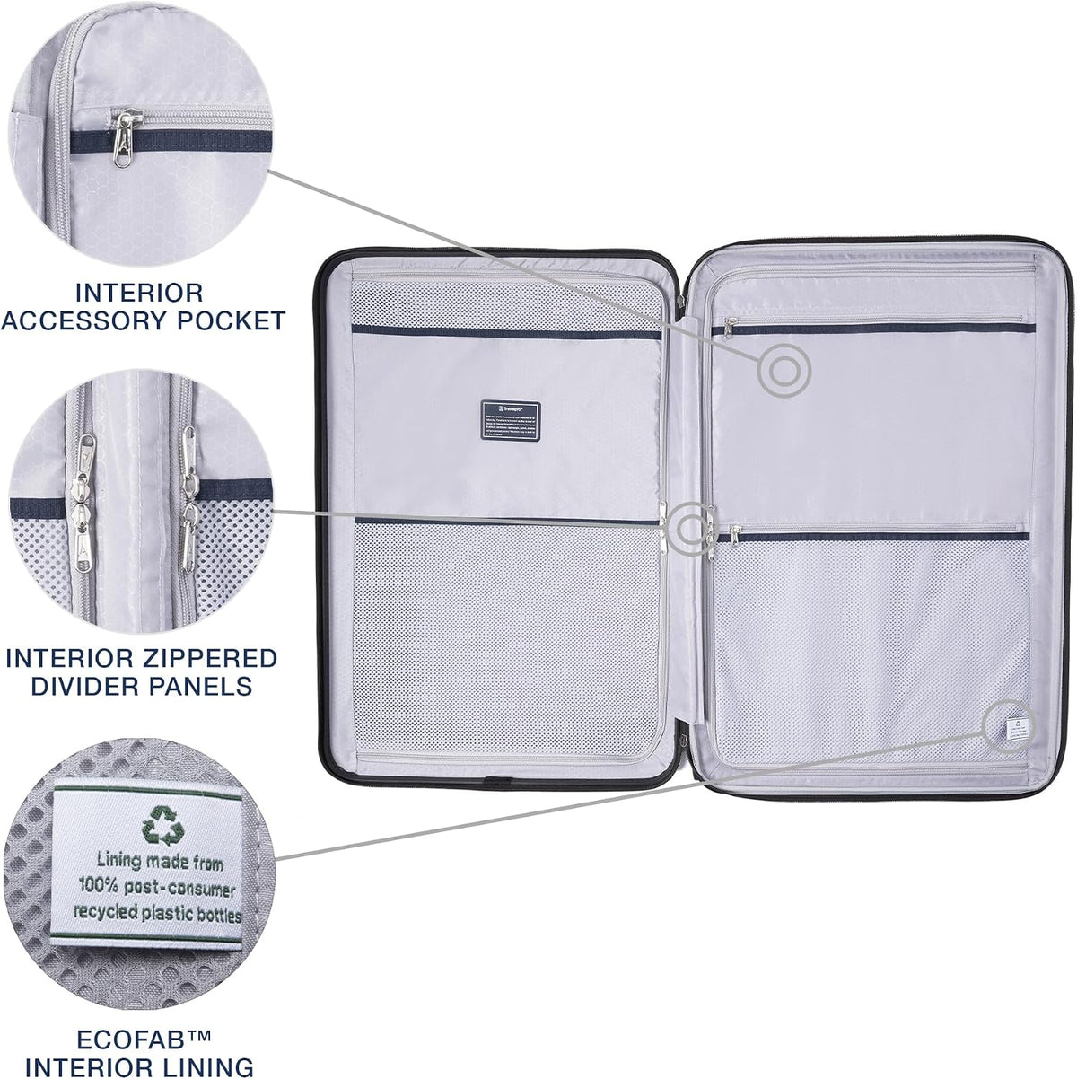 Lightweight Expandable Hardside Checked Luggage Spinner Wheels encalife