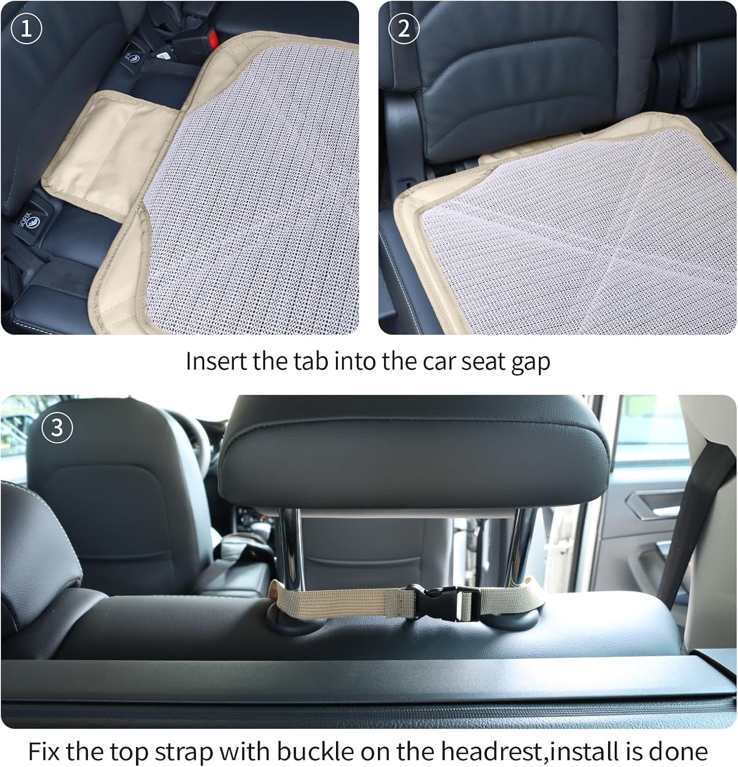 Waterproof Back Seat Car Protector Kick Mat with Pockets encalife