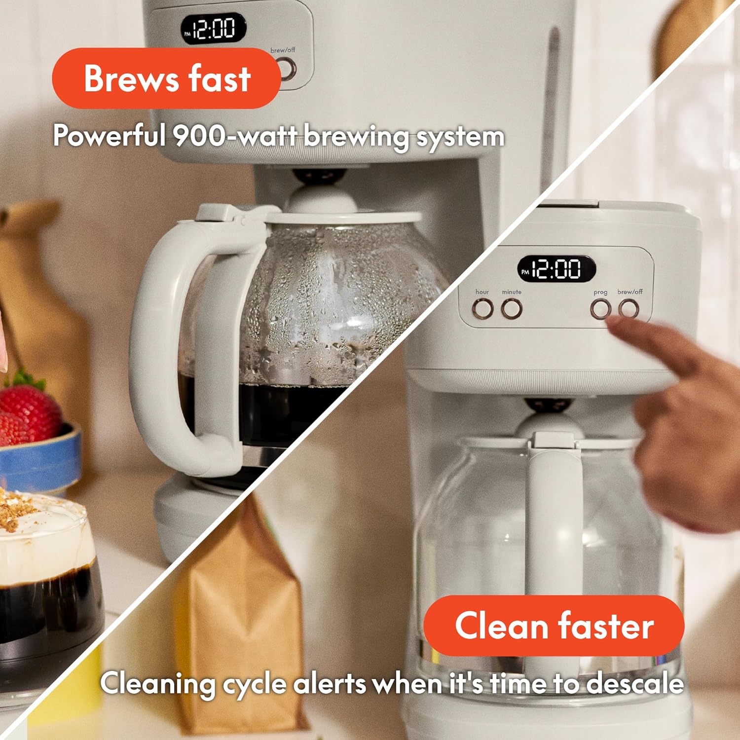 12 Cup Programmable Coffee Maker I  Auto Brew Digital Coffee Machine encalife