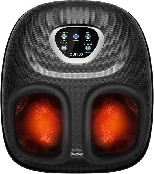 heated foot massager with compression and deep kneading massage