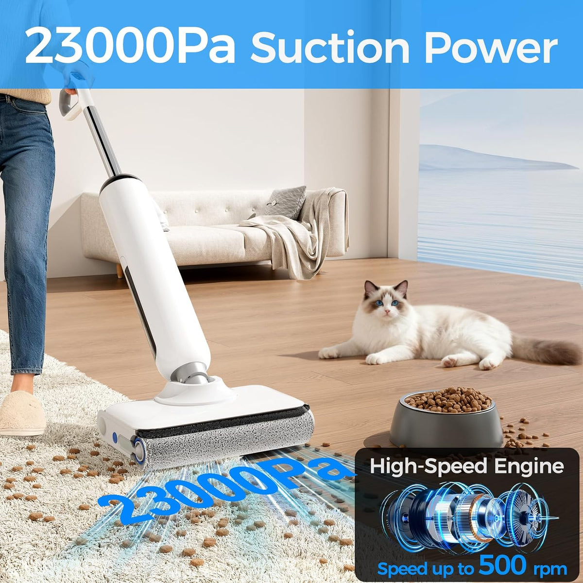 Cordless Wet Dry Vacuum Mop Cleaner encalife