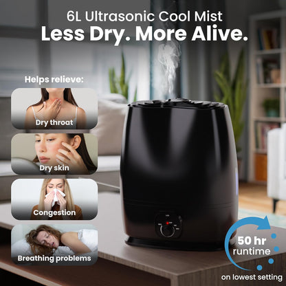 Cool Mist Humidifier | 6L | 50-Hour Runtime encalife