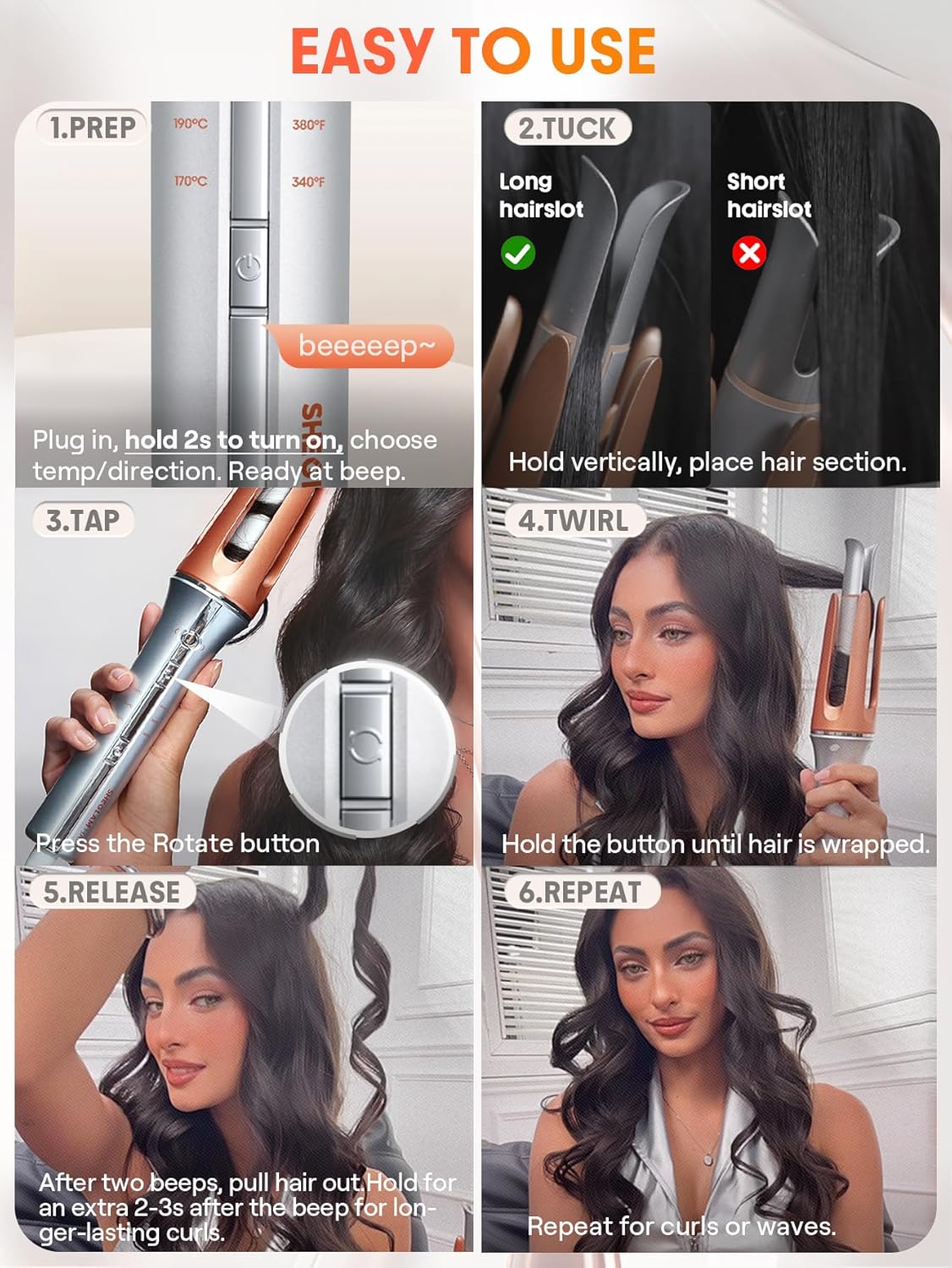 Automatic Curling Iron | SHEGLAM Loose Waves Hair Curler encalife