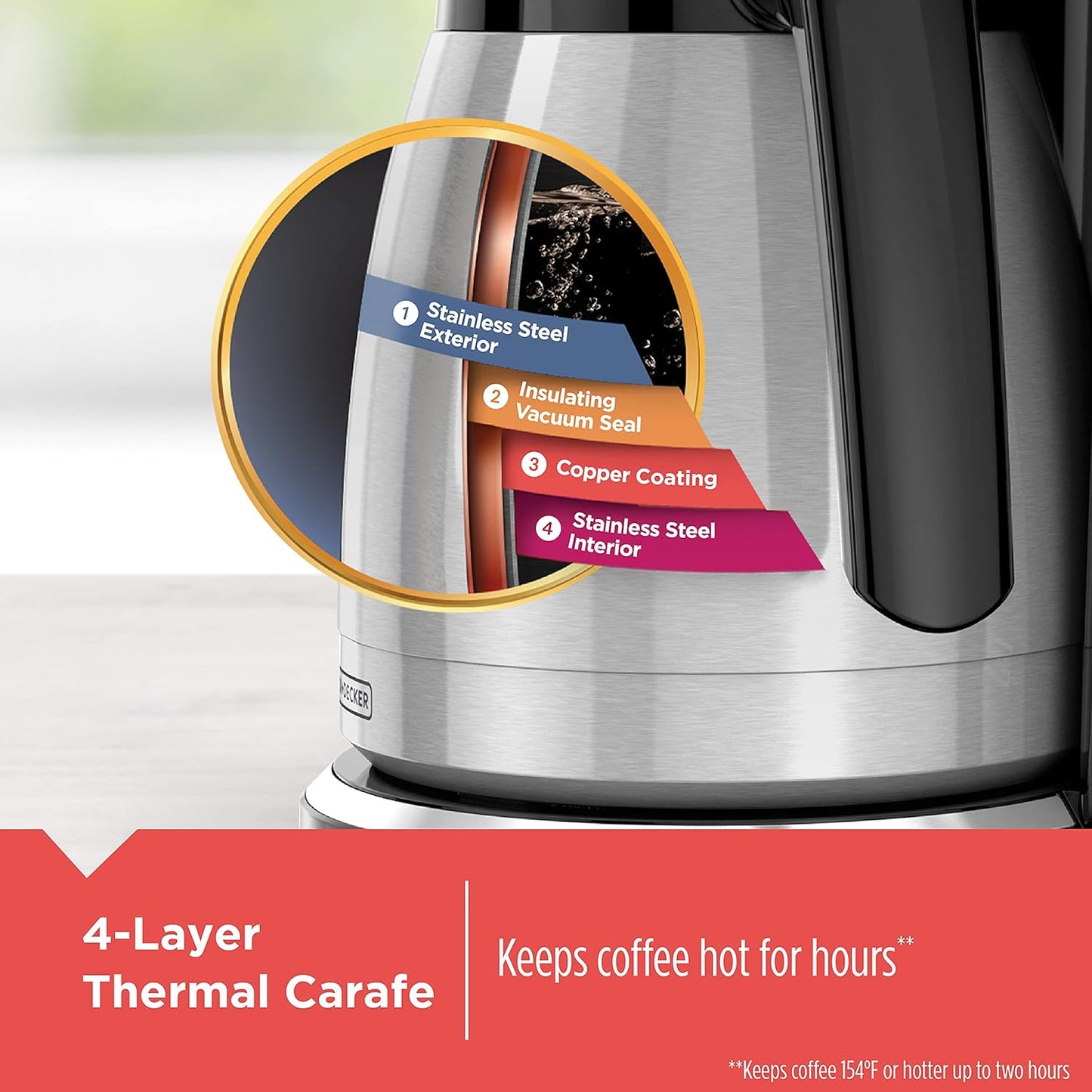 12 Cup Thermal Coffee Maker | Programmable Drip Machine encalife