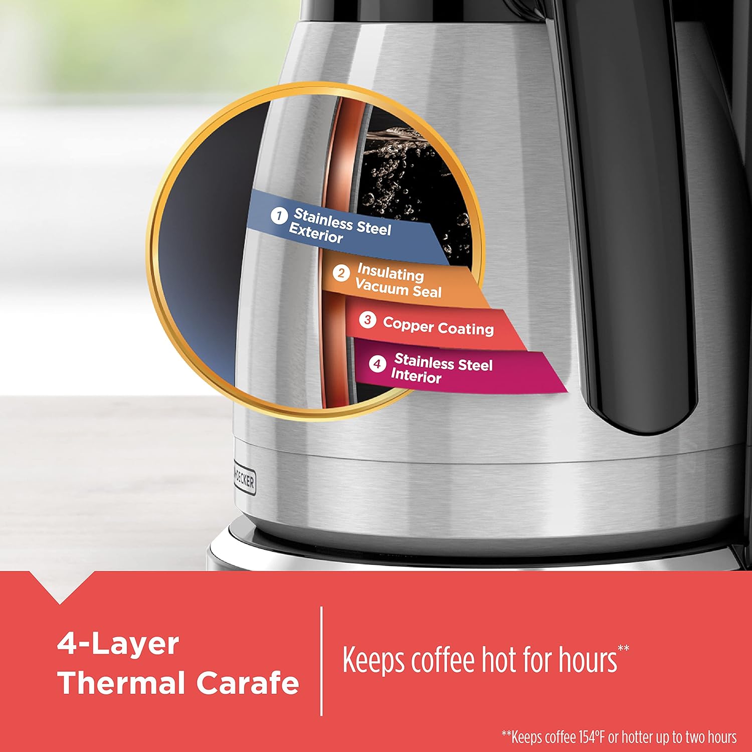12 Cup Thermal Coffee Maker | Programmable Drip Machine encalife
