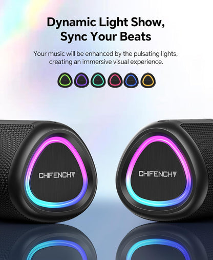 Powerful Waterproof Bluetooth Speaker With Party Lights encalife