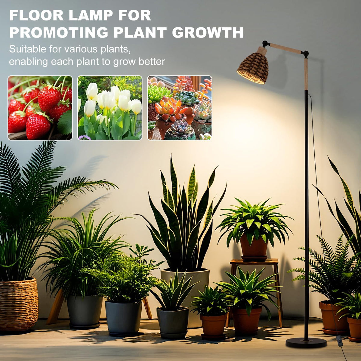 Grow Lights for Indoor Plants | Tall Floor LED Lamp encalife