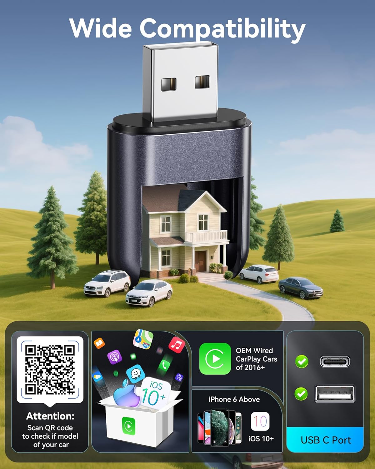 Wireless CarPlay Adapter Ultra Mini encalife