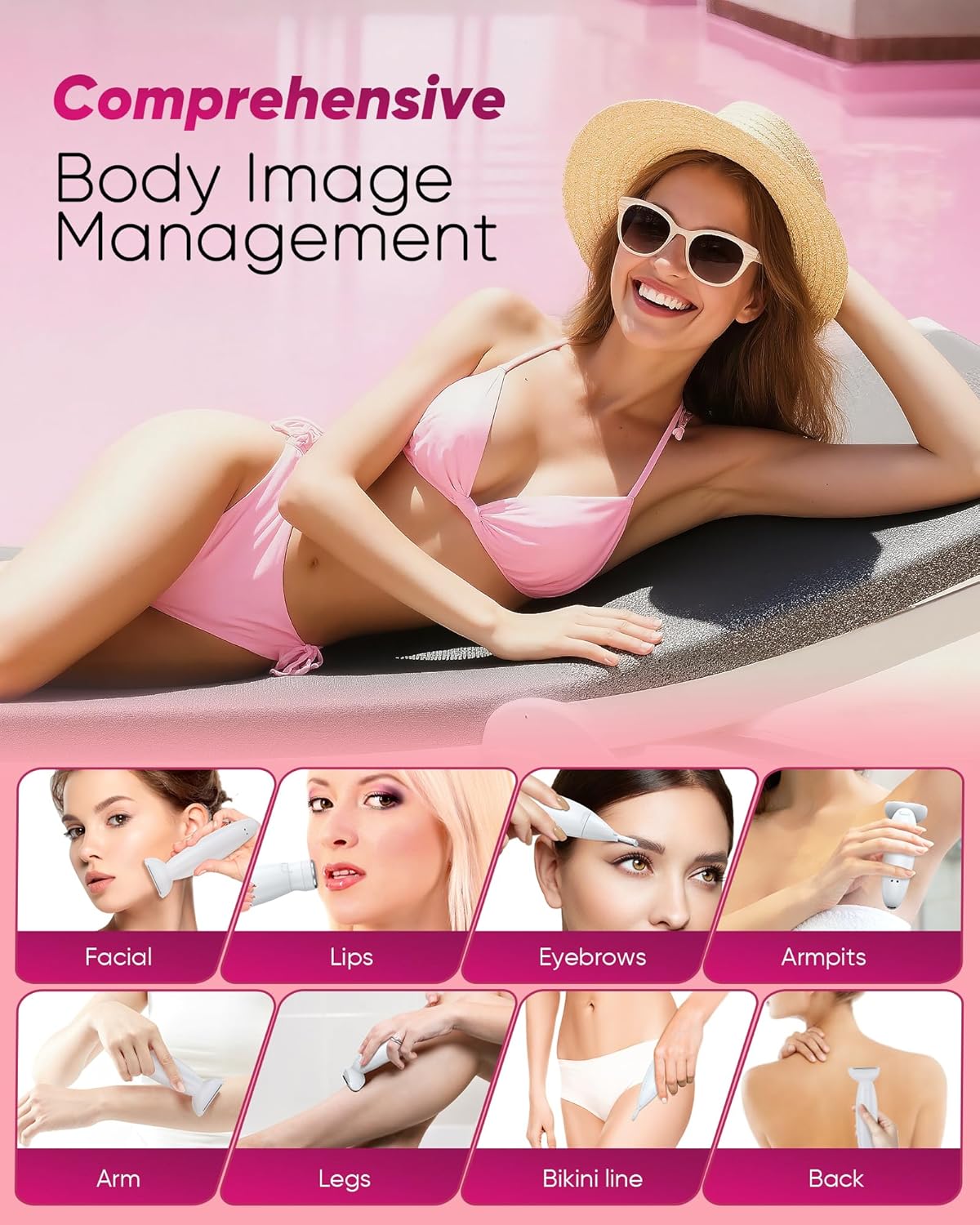 3-in-1 Electric Razor Women Bikini Trimmer Display encalife