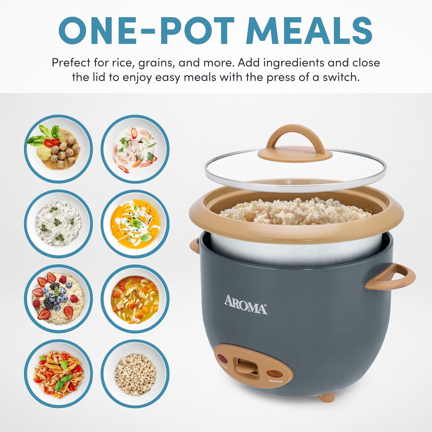 AROMA Rice Cooker 6-Cup I CoreCoat encalife