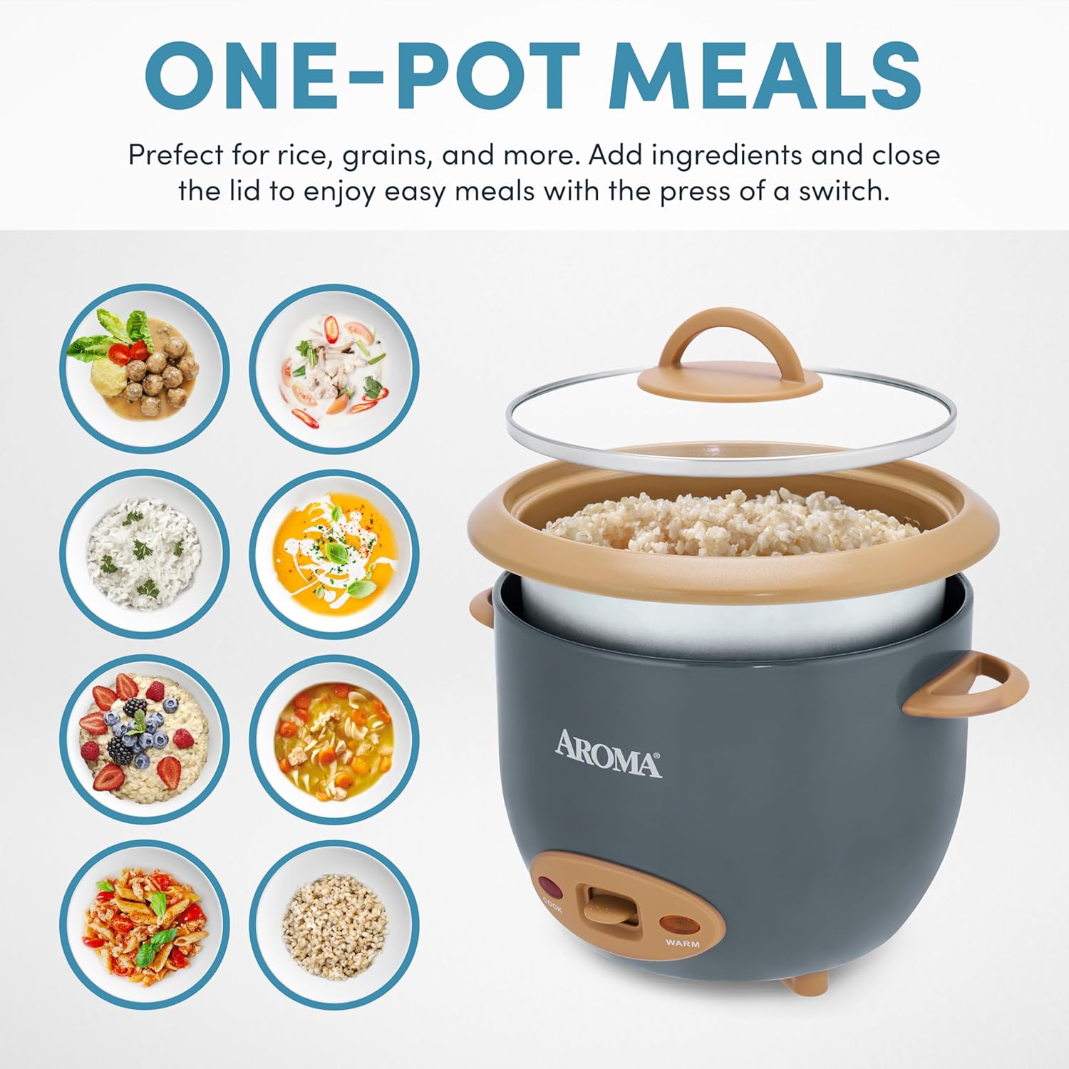 AROMA Rice Cooker 6-Cup I CoreCoat encalife