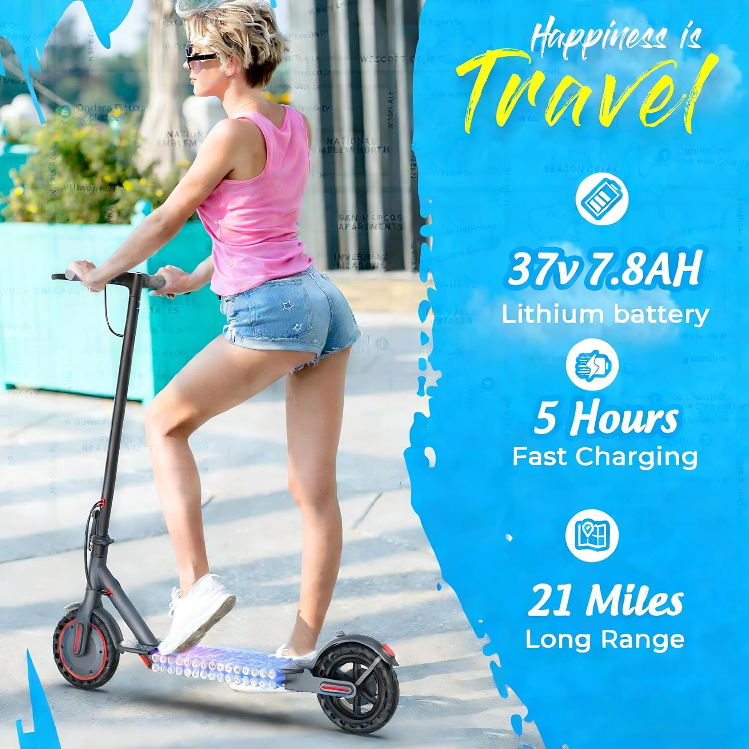 350W Electric Scooter I 19 MPH Folding Commuter E-Scooter encalife