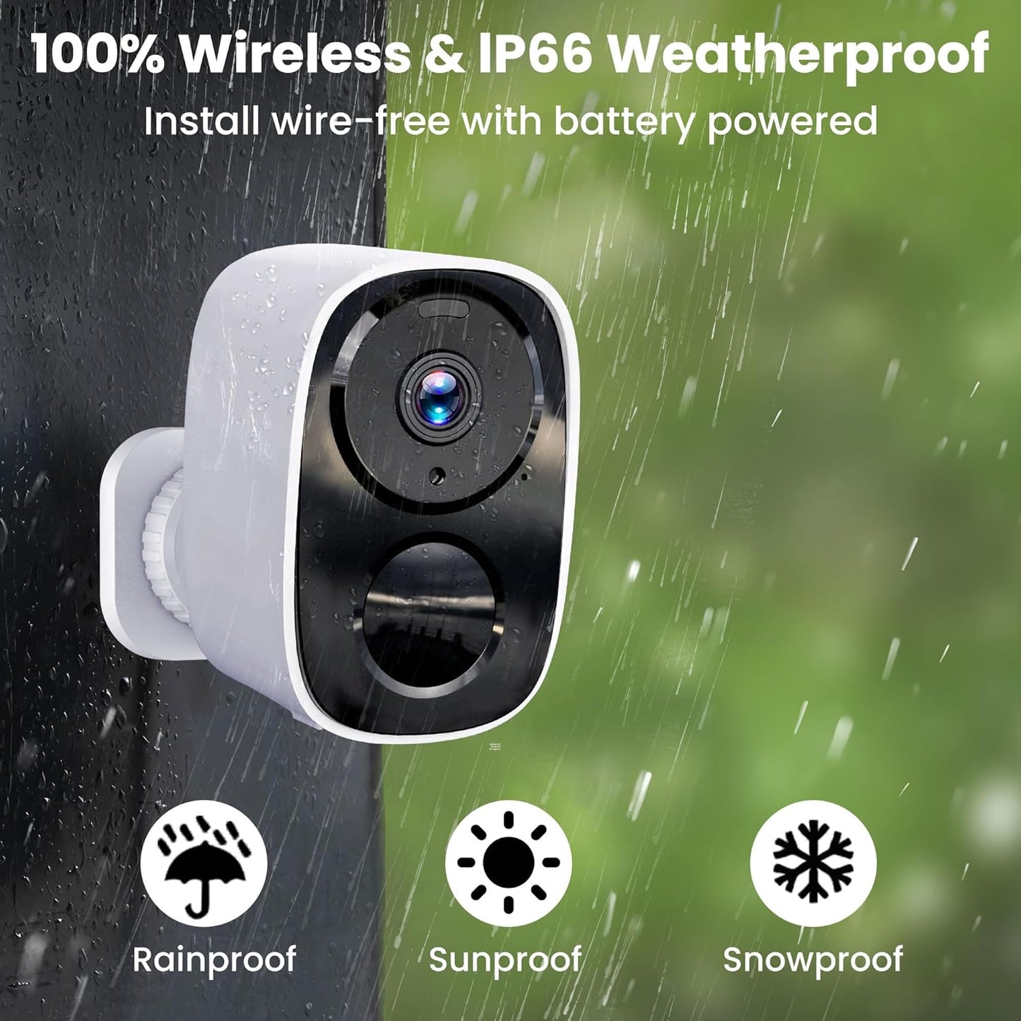 2K Wireless Security Camera I Outdoor, AI Motion Detection encalife
