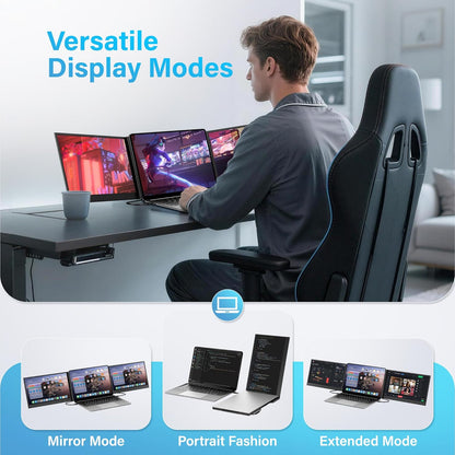 15.6-Inch Triple Laptop Screen Extender Portable Monitor encalife
