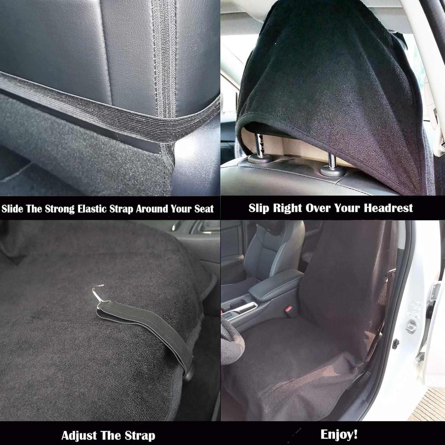Waterproof Sweat Towel Front Car Seat Cover Protector encalife