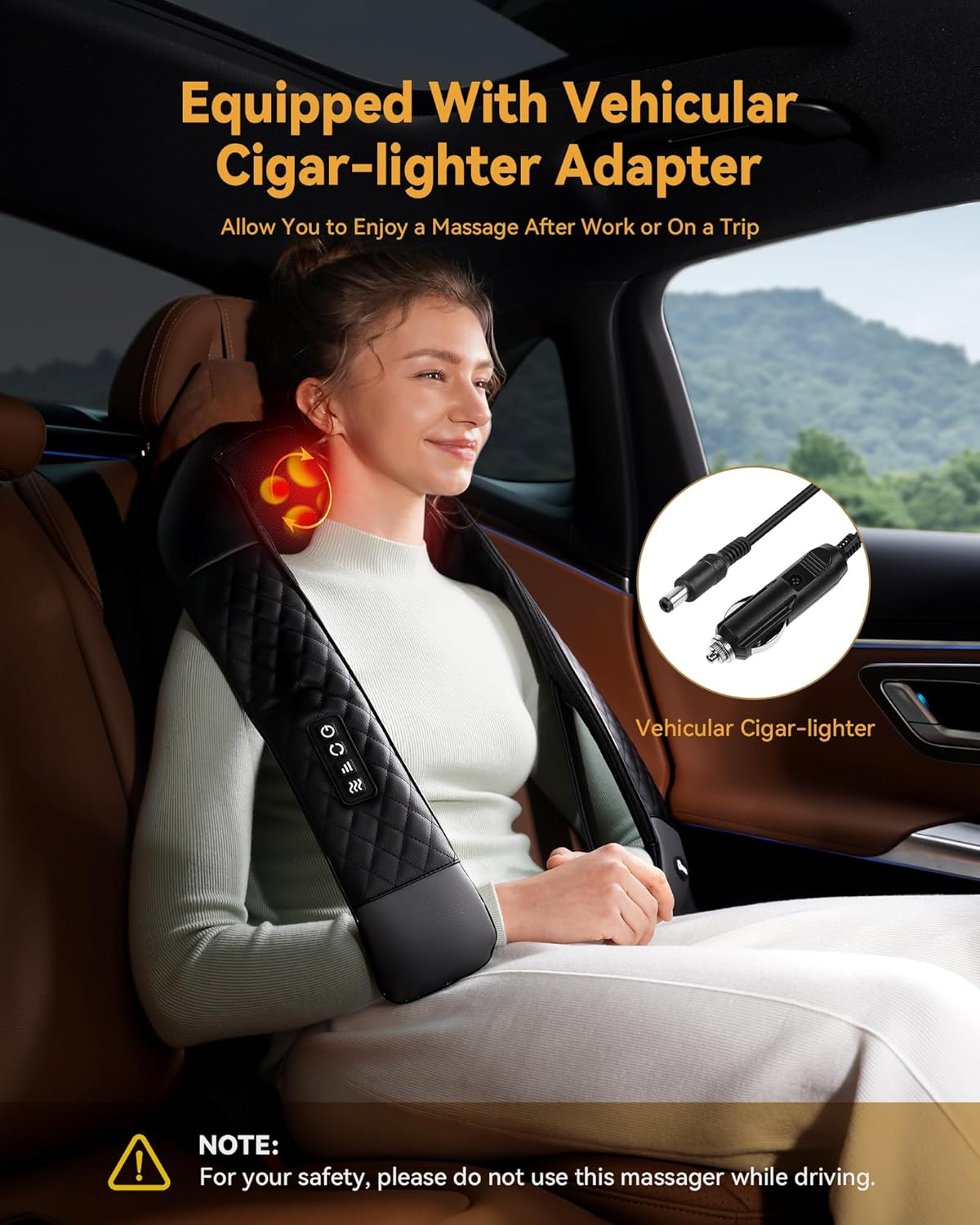 Neck & Back Massager I 4D Shiatsu with Heat encalife