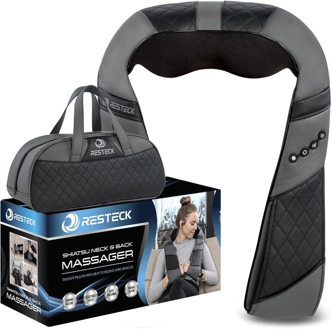 3D shiatsu neck and back massager with heat for home relaxation