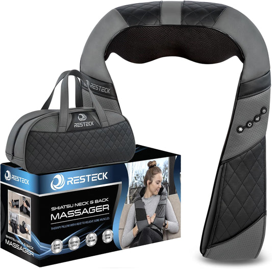 3D shiatsu neck and back massager with heat for home relaxation