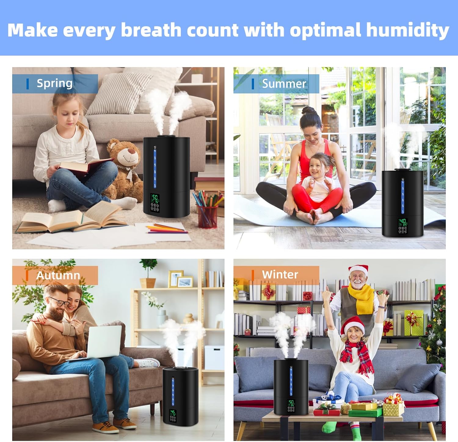 Warm & Cool Mist Humidifier | 6L Capacity | With Essential Oil Diffuser encalife