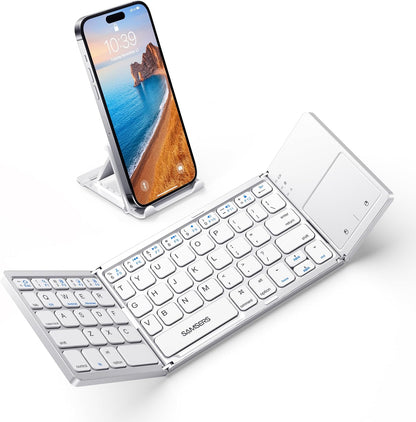 Foldable Bluetooth Keyboard with Touchpad Phone Stand encalife