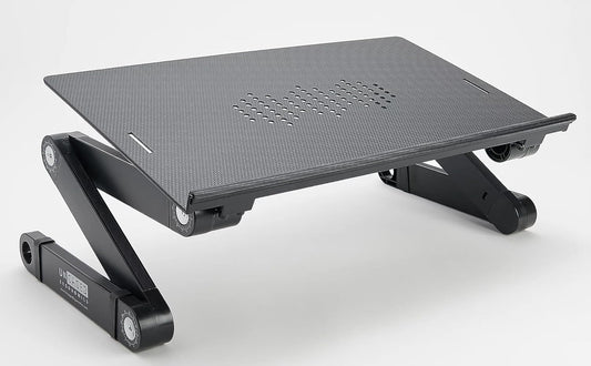 Black portable laptop stand for desk bed and couch