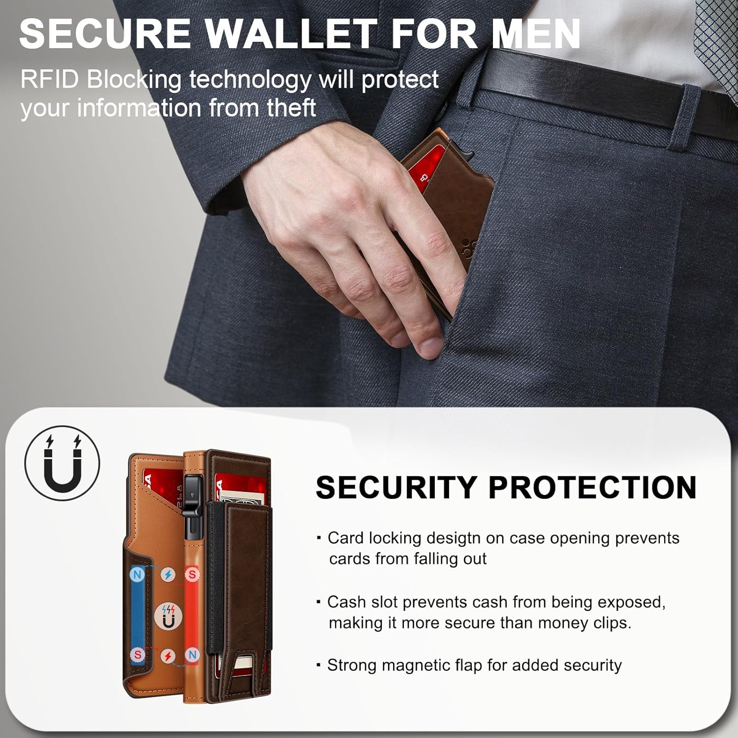 Slim Wallets for Men I Pop-Up Card Holder encalife
