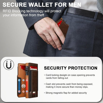 Slim Wallets for Men I Pop-Up Card Holder encalife