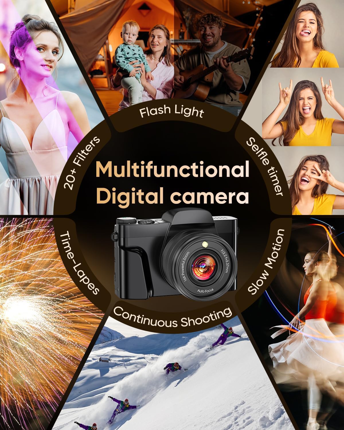 4K Digital Camera I 64MP Vlogging &amp; Travel Camera with Flip Screen encalife