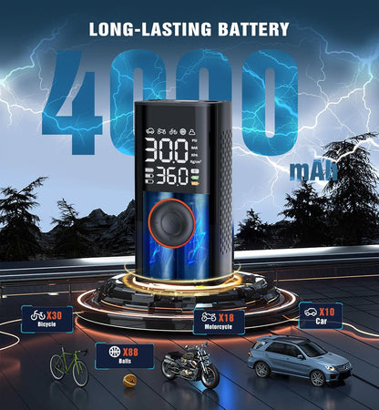 Portable Cordless Tire Inflator With Digital Pressure Gauge encalife