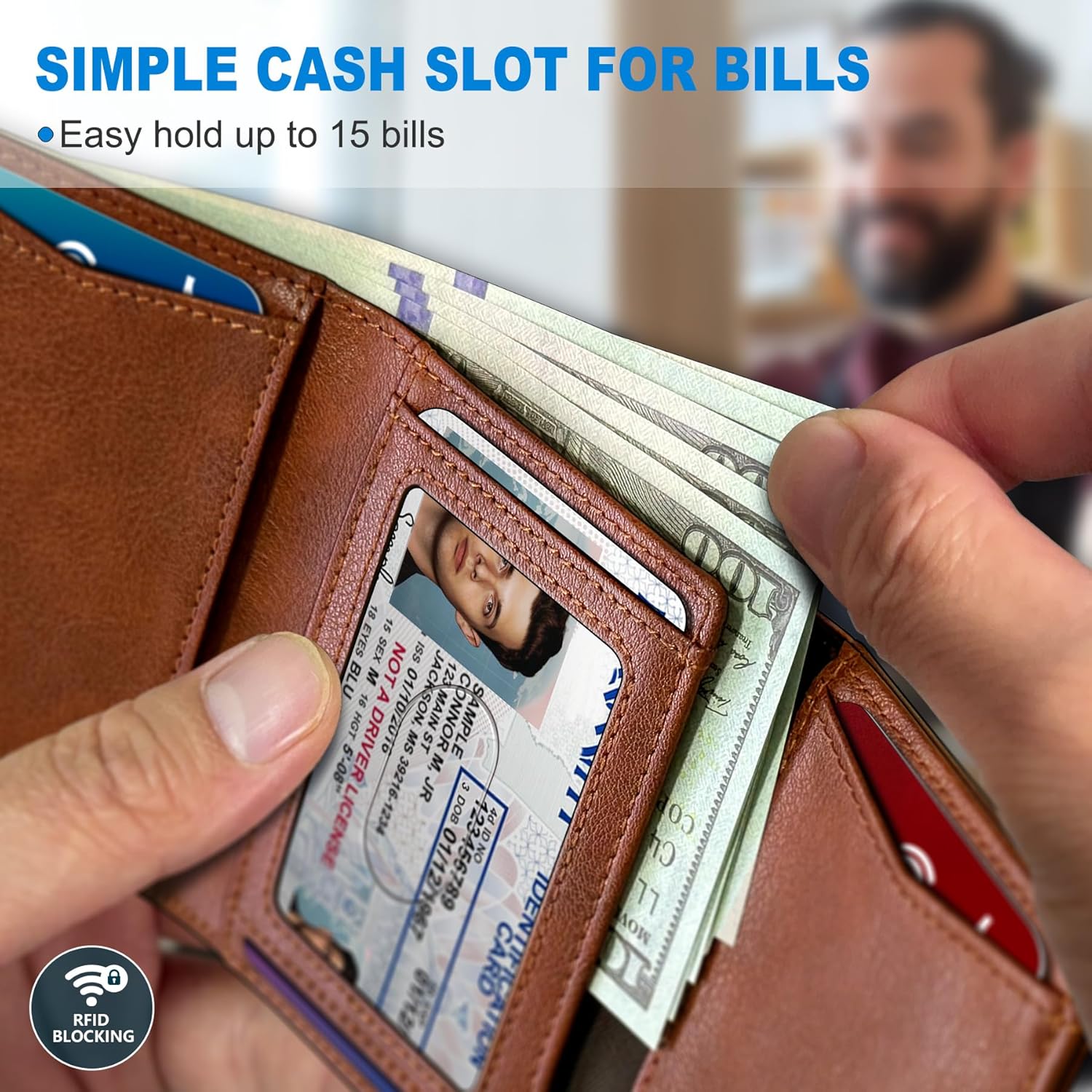 AirTag Wallets for Men I Slim Trifold encalife