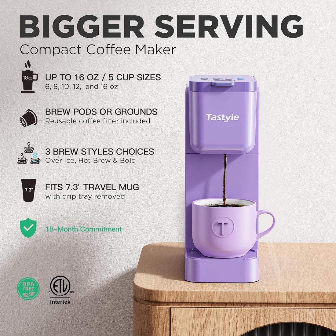 Single Serve Coffee Maker K-Cup Iced Hot Compact Travel Mug