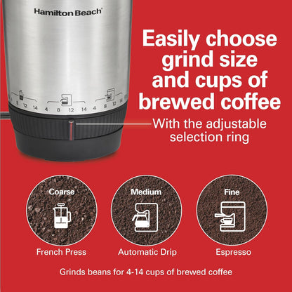 Adjustable Coffee Grinder – 4–14 Cups encalife