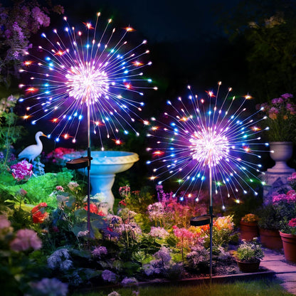 Two-piece solar powered decorative garden lights