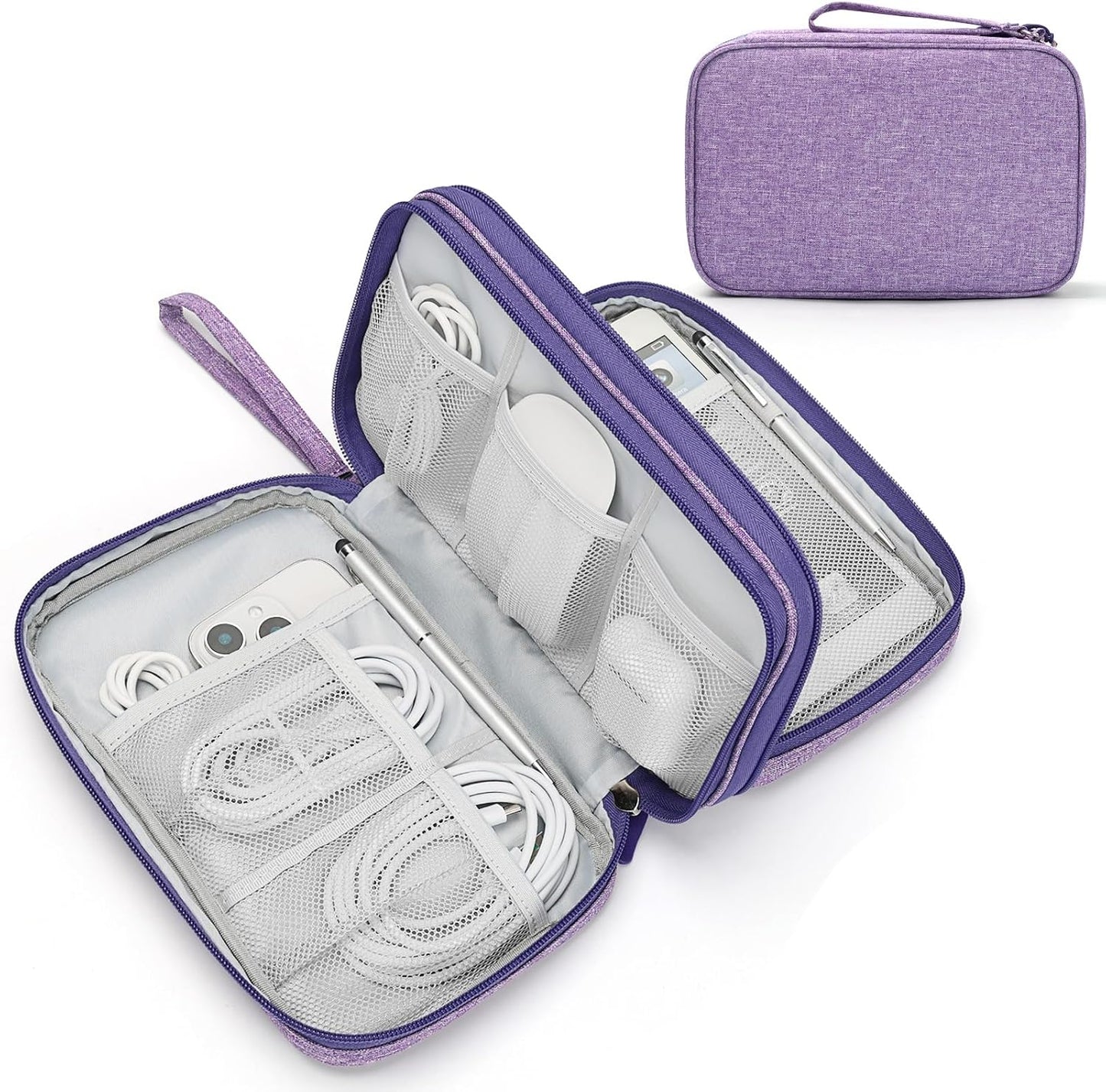 Water-Resistant Travel Tech Organizer for Tangle-Free Essentials encalife
