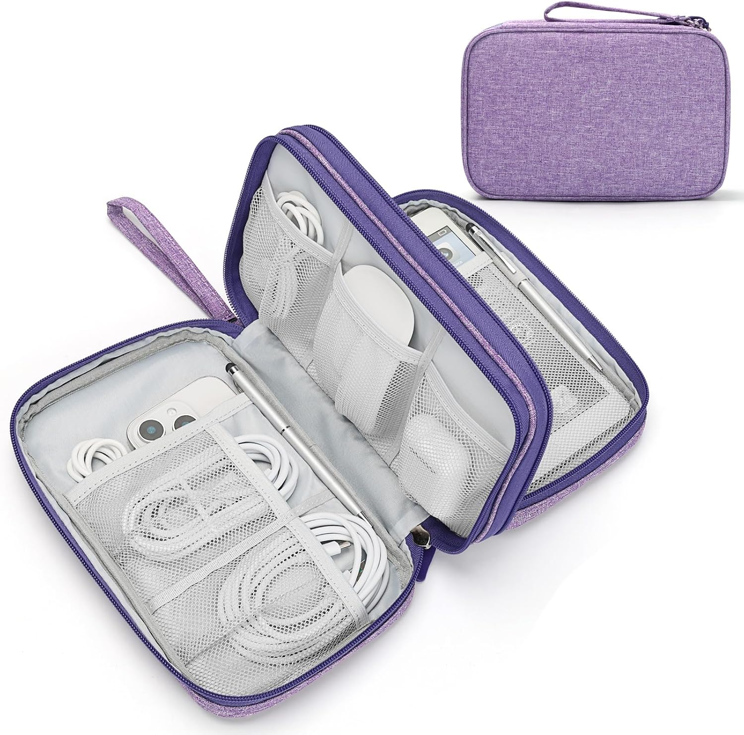 Water-Resistant Travel Tech Organizer for Tangle-Free Essentials encalife